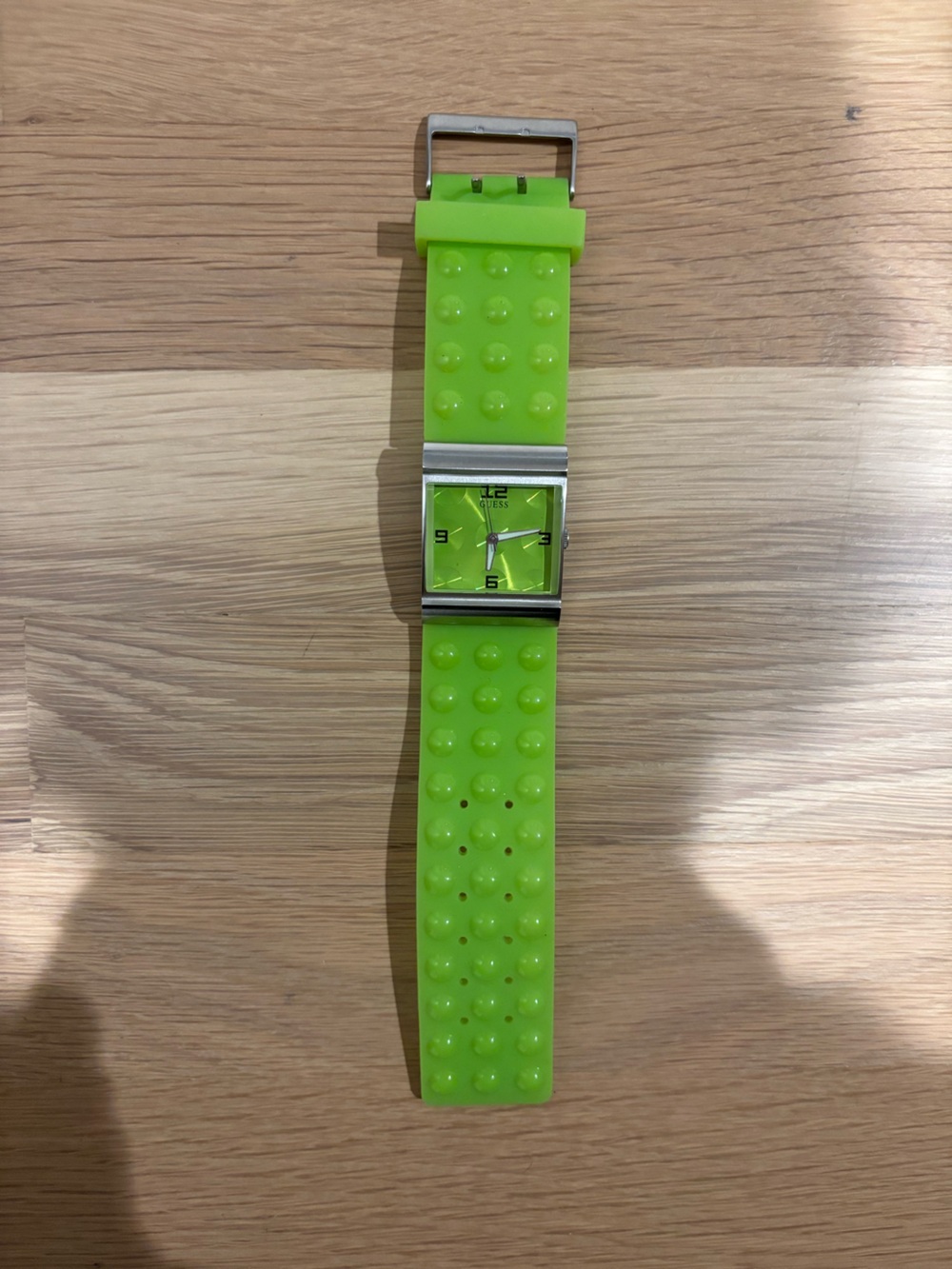 Neon Lime Silicone Strap Square Dial Watch
